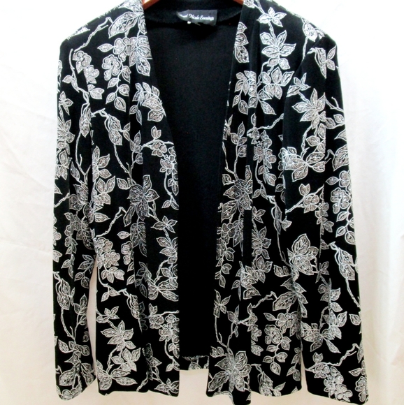 Ronni Nicole Shimmer Floral Evening Jacket -Medium - Picture 1 of 4